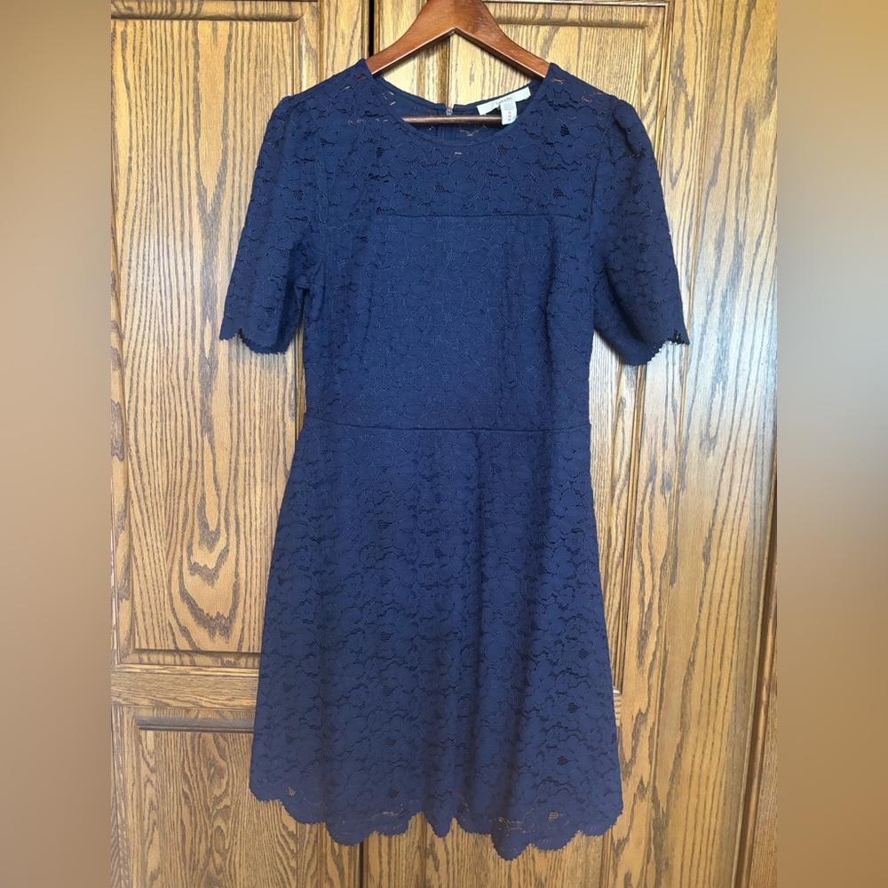 NWOT Lark & Ro Navy Floral Lace Midi Dress